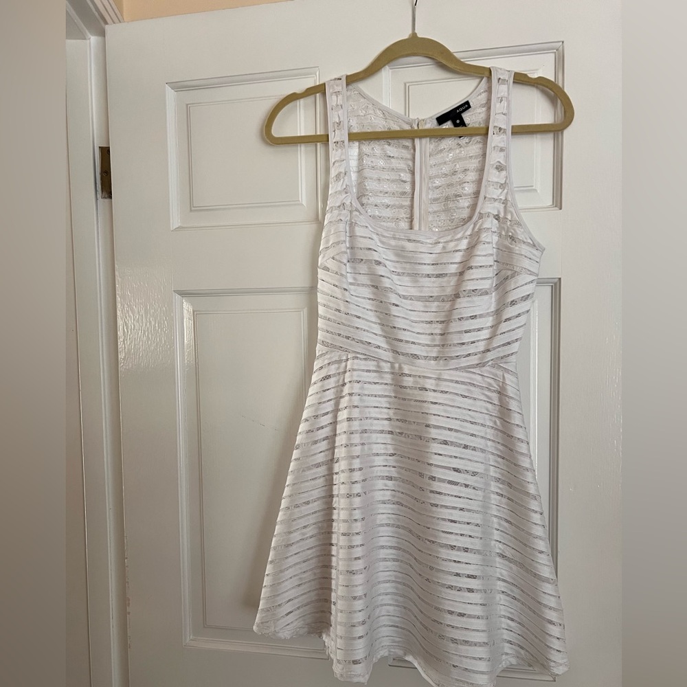 Aqua Brand White Stripe Fit and Flare Dress - XS